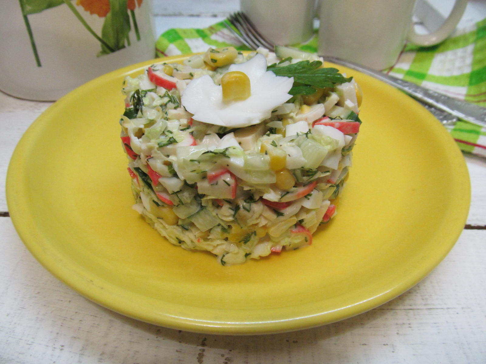 Салат из капусты с кукурузой - пошаговый рецепт с фото на Готовим дома
