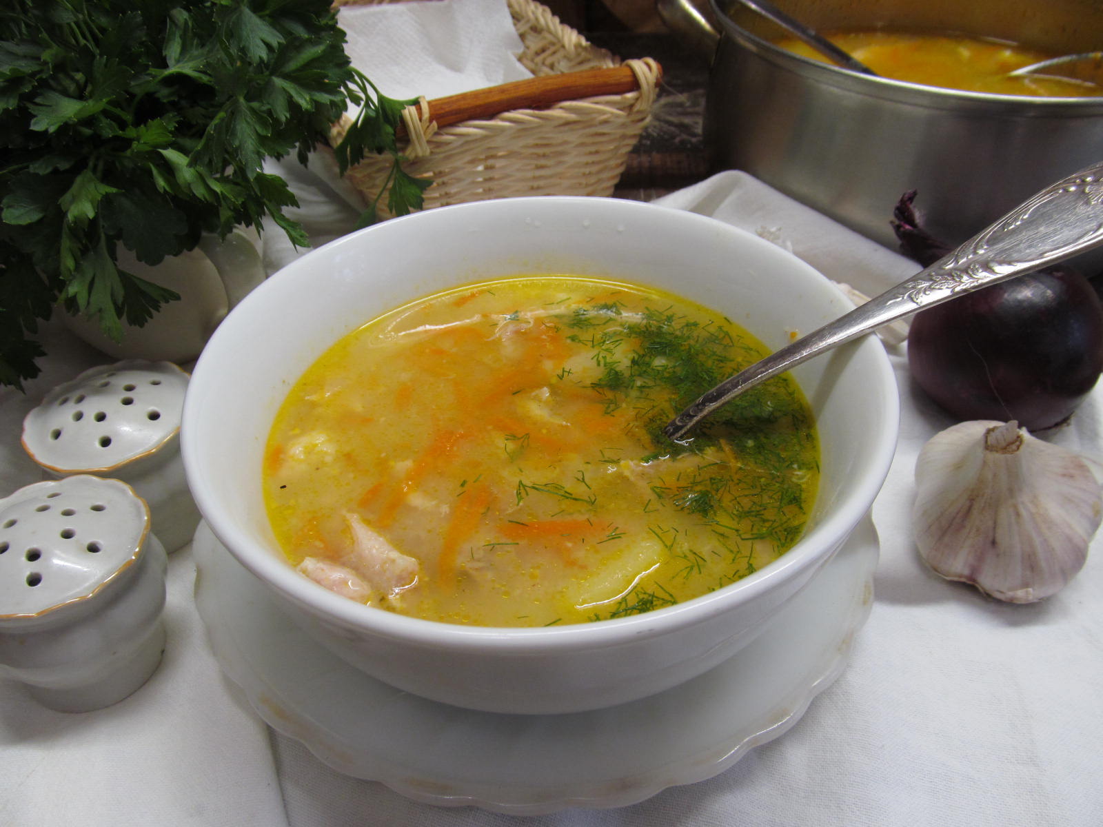 Ароматный суп из замороженной цветной капусты