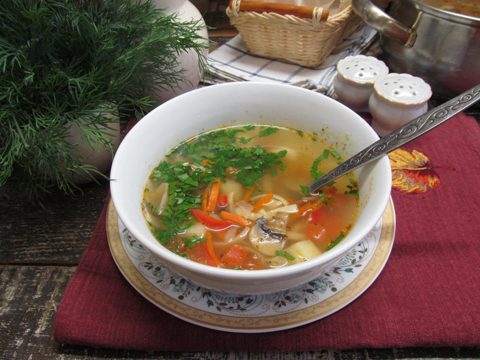 Яично-грибнoй суп «Шaнхай»